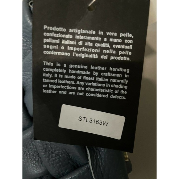 Valentina Fiore Woven LEATHER BLUE Handbag Gold Chain Leather Strap ITALY NWT - Picture 11 of 12